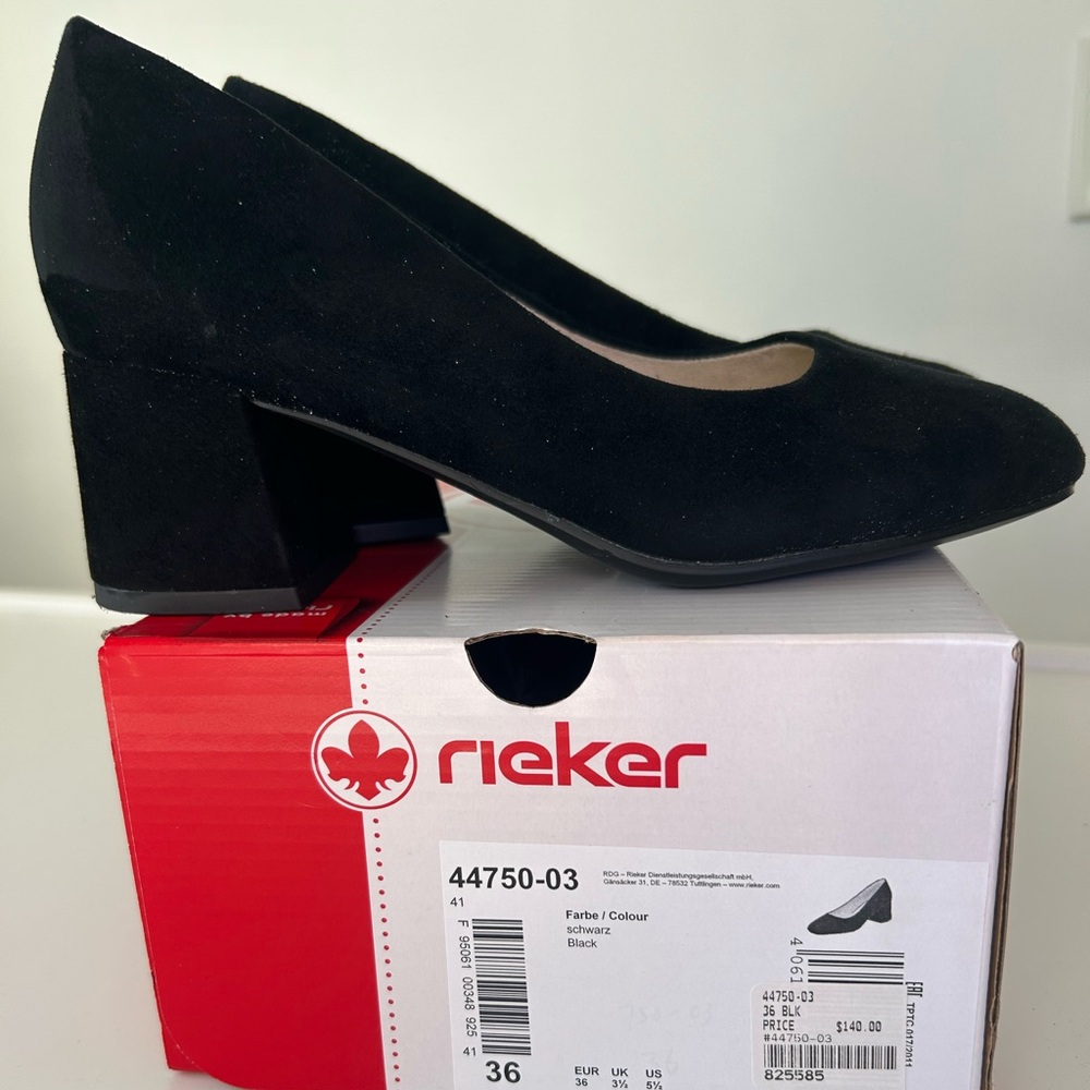 Rieker Women's Classic Black Block Heels